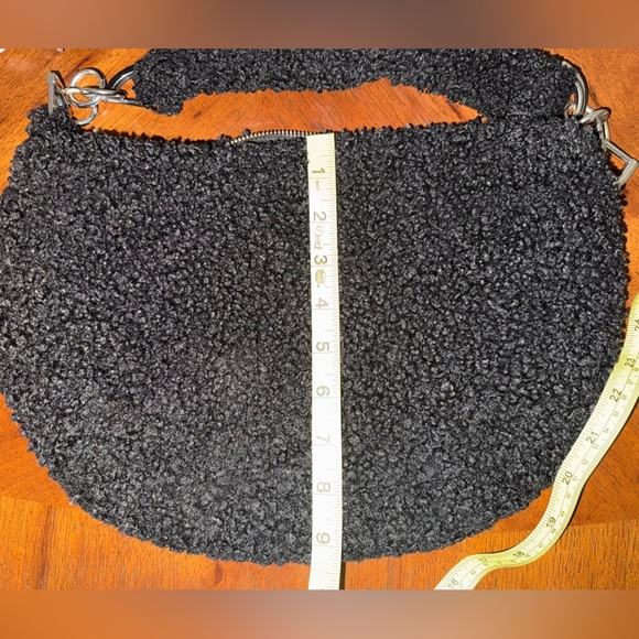 Topshop Women’s Florence Black Teddy Shoulder Bag with Silver Hardware - Picture 7 of 8